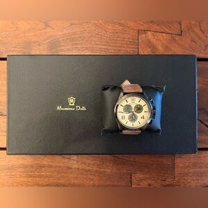 Massumi Dutti suede chronograph watch for men, new condition